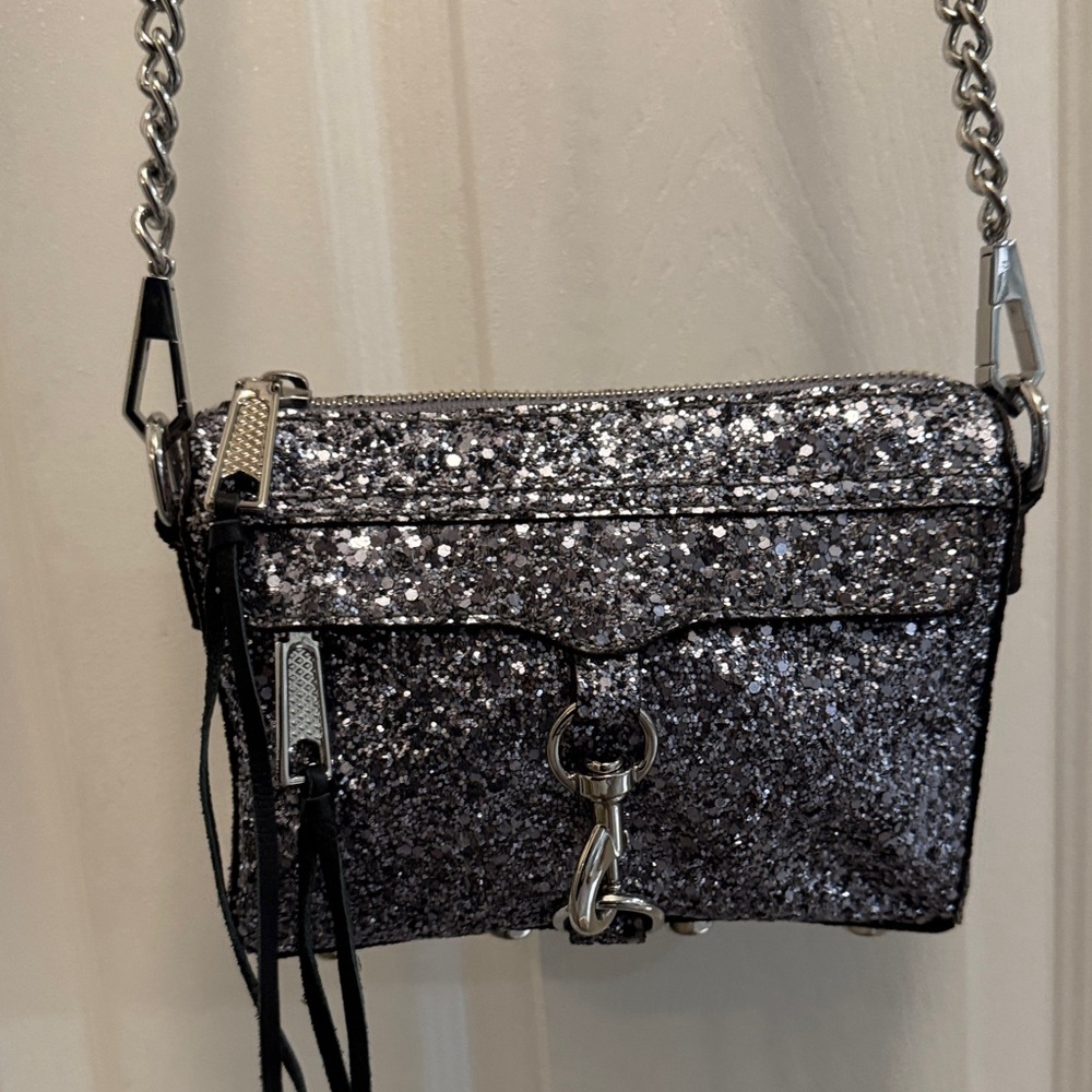 Rebecca Minkoff Glittery Silver Crossbody Bag